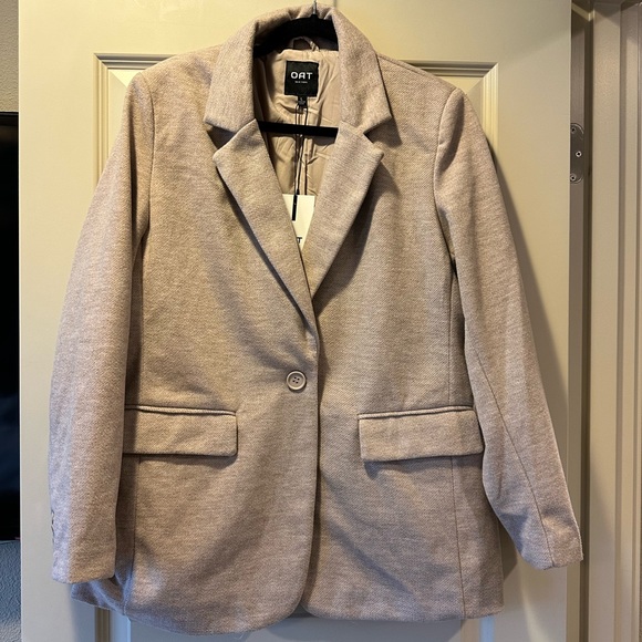 Oat New York Slim boyfriend Blazer in Heather Taupe - Picture 2 of 6